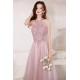 A-Line Long Pink Luxury Beaded Prom Dresses Formal Evening Party Dresses XP101035
