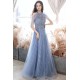 A-Line Sparkly Beaded Long Blue Prom Dresses Formal Evening Party Dresses XP101039