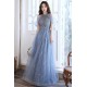 A-Line Sparkly Beaded Long Blue Prom Dresses Formal Evening Party Dresses XP101039
