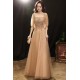 A-Line Sequins and Tulle Square Neck Prom Dresses Formal Evening Party Dresses with Sleeves XP101044 A-Line Sequins and Tulle Square Neck Prom Dresses Formal Evening Party Dresses with Sleeves XP101044