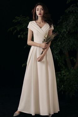 A-Line Long White V Neck Simple Prom Dresses Formal Evening Party Dresses XP101046 A-Line Long White V Neck Simple Prom Dresses Formal Evening Party Dresses XP101046