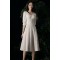 A-Line Short White V Neck Prom Dresses Formal Evening Party Dresses with Sleeves XP101048