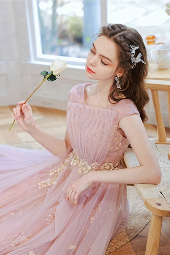 A-Line Long Pink Tulle Prom Dresses Formal Evening Party Dresses XP101049 A-Line Long Pink Tulle Prom Dresses Formal Evening Party Dresses XP101049
