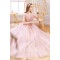 A-Line Long Pink Tulle Prom Dresses Formal Evening Party Dresses XP101049