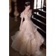 A-Line Champagne Off the Shoulder Long Prom Dresses Formal Evening Party Dresses XP101052