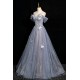 A-Line Gray Blue Off the Shoulder Sparkle Prom Dresses Formal Evening Party Dresses XP101053 A-Line Gray Blue Off the Shoulder Sparkle Prom Dresses Formal Evening Party Dresses XP101053
