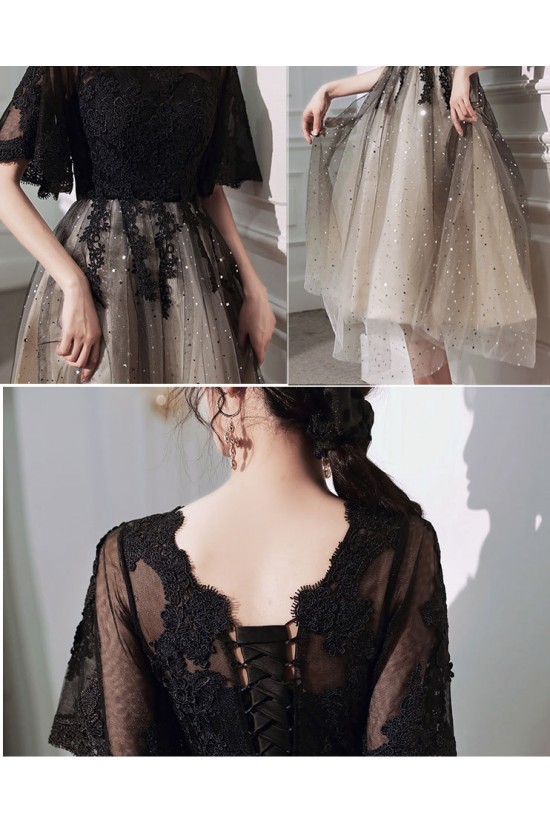 A-Line Lace and Sequins Tulle Prom Dresses Formal Evening Party Dresses with 3D Flowers XP101054 A-Line Lace and Sequins Tulle Prom Dresses Formal Evening Party Dresses with 3D Flowers XP101054