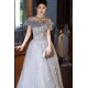 A-Line Gray Blue Off the Shoulder Sparkle Prom Dresses Formal Evening Party Dresses with 3D Flowers XP101055