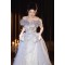 A-Line Gray Blue Off the Shoulder Sparkle Prom Dresses Formal Evening Party Dresses with 3D Flowers XP101055