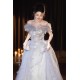 A-Line Gray Blue Off the Shoulder Sparkle Prom Dresses Formal Evening Party Dresses with 3D Flowers XP101055
