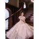 A-Line Long Pink Sparkle Tulle Prom Dresses Formal Evening Party Dresses XP101056
