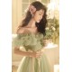 A-Line Off the Shoulder Tulle Long Green Prom Dresses Formal Evening Party Dresses XP101058 A-Line Off the Shoulder Tulle Long Green Prom Dresses Formal Evening Party Dresses XP101058