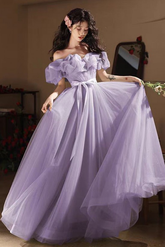 A-Line Off the Shoulder Tulle Long Green Prom Dresses Formal Evening Party Dresses XP101058 A-Line Off the Shoulder Tulle Long Green Prom Dresses Formal Evening Party Dresses XP101058