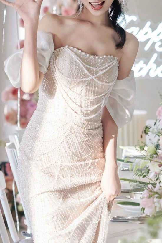Elegant Heavy Beaded Long White Prom Dresses Formal Evening Party Dresses XP101059 Elegant Heavy Beaded Long White Prom Dresses Formal Evening Party Dresses XP101059