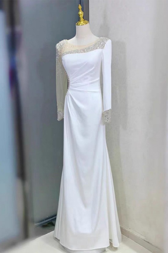 Elegant Beaded Long Sleeves Prom Dresses Formal Evening Party Dresses XP101061