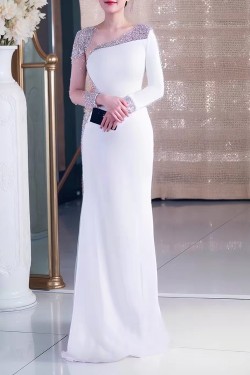 Elegant Beaded Long Sleeves Prom Dresses Formal Evening Party Dresses XP101061