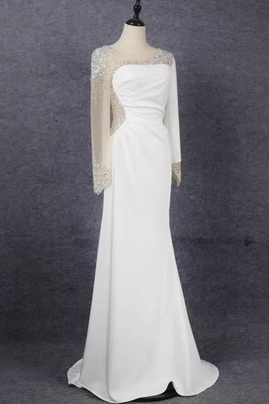 Elegant Beaded Long Sleeves Prom Dresses Formal Evening Party Dresses XP101061