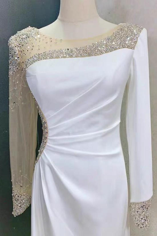 Elegant Beaded Long Sleeves Prom Dresses Formal Evening Party Dresses XP101061