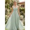 A-Line Long Green Chiffon Prom Dresses Formal Evening Party Dresses XP101066