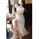 Affordable Fairy Strapless White Prom Dresses Formal Evening Party Dresses with Feather XP101072 Affordable Fairy Strapless White Prom Dresses Formal Evening Party Dresses with Feather XP101072