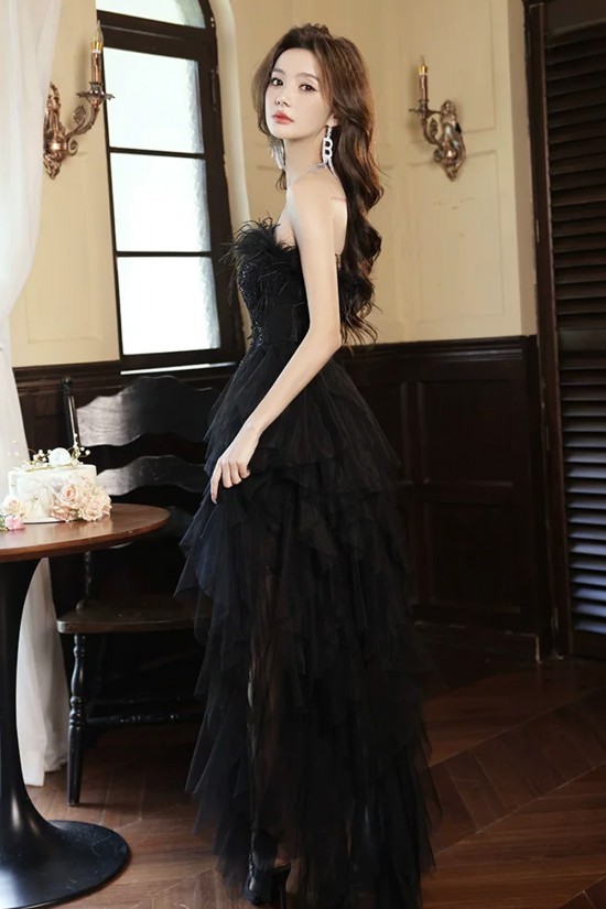 Affordable Fairy Strapless White Prom Dresses Formal Evening Party Dresses with Feather XP101072 Affordable Fairy Strapless White Prom Dresses Formal Evening Party Dresses with Feather XP101072