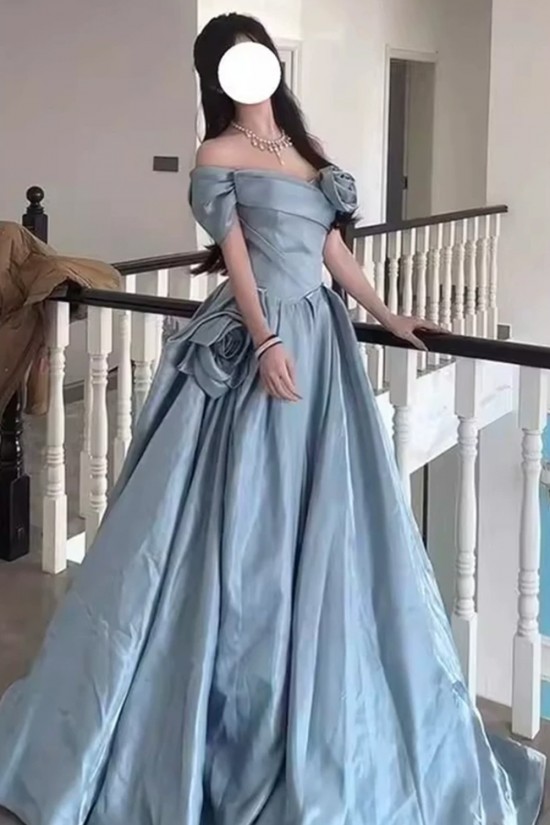 A-Line Long Blue Off the Shoulder Prom Dresses Formal Evening Party Dresses XP101074 A-Line Long Blue Off the Shoulder Prom Dresses Formal Evening Party Dresses XP101074
