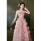 A-Line Fairy Pink Long Prom Dresses Formal Evening Party Dresses with 3D Flowers XP101082 A-Line Fairy Pink Long Prom Dresses Formal Evening Party Dresses with 3D Flowers XP101082