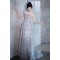 A-Line Beaded Strapless Silver Long Prom Dresses Formal Evening Party Dresses XP101083