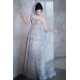 A-Line Beaded Strapless Silver Long Prom Dresses Formal Evening Party Dresses XP101083