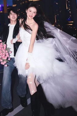 High Low Lace and Tulle White Prom Dresses Formal Evening Party Dresses XP101084 High Low Lace and Tulle White Prom Dresses Formal Evening Party Dresses XP101084