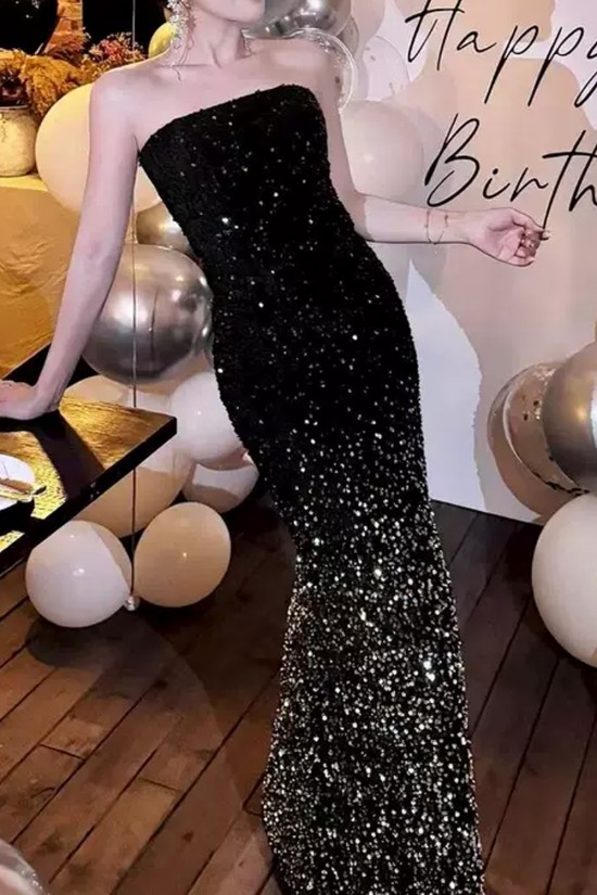 Long Black Mermaid Sequins Prom Dresses Formal Evening Party Dresses XP101086 Long Black Mermaid Sequins Prom Dresses Formal Evening Party Dresses XP101086