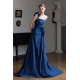 A-Line Long Blue One Shoulder Prom Dresses Formal Evening Party Dresses with 3D Flowers XP101087 A-Line Long Blue One Shoulder Prom Dresses Formal Evening Party Dresses with 3D Flowers XP101087