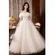 A-Line Champagne Sequins Tulle Prom Dresses Formal Evening Party Dresses with 3D Flowers XP101091 A-Line Champagne Sequins Tulle Prom Dresses Formal Evening Party Dresses with 3D Flowers XP101091