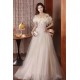A-Line Champagne Sequins Tulle Prom Dresses Formal Evening Party Dresses with 3D Flowers XP101091 A-Line Champagne Sequins Tulle Prom Dresses Formal Evening Party Dresses with 3D Flowers XP101091