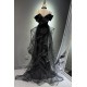 Elegant Long Black Mermaid Sequins and Tulle Prom Dresses Formal Evening Party Dresses XP101097