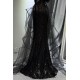Elegant Long Black Mermaid Sequins and Tulle Prom Dresses Formal Evening Party Dresses XP101097