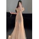 Elegant Long Champagne Mermaid Sequins and Tulle Off the Shoulder Prom Dresses Formal Evening Party Dresses XP101098 Elegant Long Champagne Mermaid Sequins and Tulle Off the Shoulder Prom Dresses Formal Evening Party Dresses XP101098