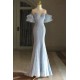Elegant Long Blue Mermaid Sequins and Tulle Off the Shoulder Prom Dresses Formal Evening Party Dresses XP101099 Elegant Long Blue Mermaid Sequins and Tulle Off the Shoulder Prom Dresses Formal Evening Party Dresses XP101099