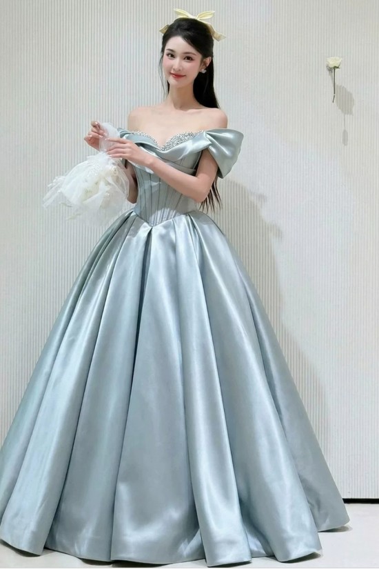 A-Line Light Blue Off the Shoulder Long Prom Dresses Formal Evening Party Dresses XP101100 A-Line Light Blue Off the Shoulder Long Prom Dresses Formal Evening Party Dresses XP101100