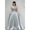 A-Line Light Blue Off the Shoulder Long Prom Dresses Formal Evening Party Dresses XP101100