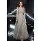 A-Line Beaded Sequins and Tulle Long Silver Prom Dresses Formal Evening Party Dresses XP101101
