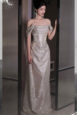 Long Silver Off the Shoulder Sparkle Prom Dresses Formal Evening Party Dresses XP101102 Long Silver Off the Shoulder Sparkle Prom Dresses Formal Evening Party Dresses XP101102