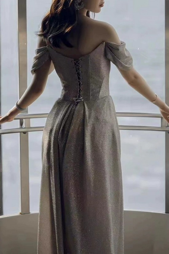 Long Silver Off the Shoulder Sparkle Prom Dresses Formal Evening Party Dresses XP101102 Long Silver Off the Shoulder Sparkle Prom Dresses Formal Evening Party Dresses XP101102