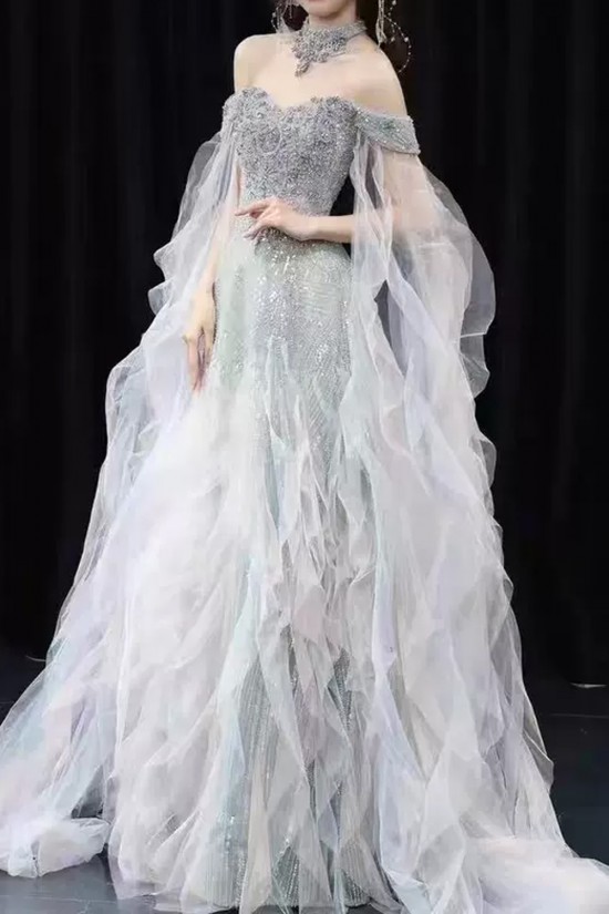 A-Line Fairy Off the Shoulder Sparkle Tulle Prom Dresses Formal Evening Party Dresses XP101104 A-Line Fairy Off the Shoulder Sparkle Tulle Prom Dresses Formal Evening Party Dresses XP101104