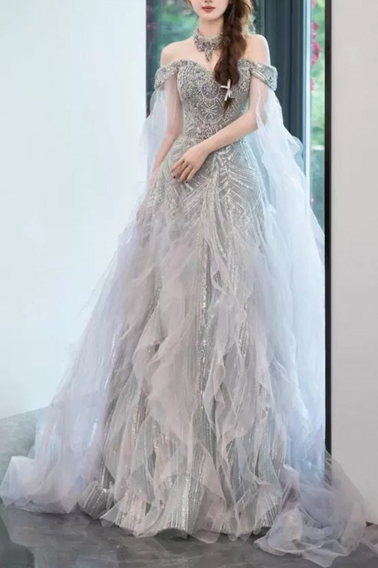 A-Line Fairy Off the Shoulder Sparkle Tulle Prom Dresses Formal Evening Party Dresses XP101104 A-Line Fairy Off the Shoulder Sparkle Tulle Prom Dresses Formal Evening Party Dresses XP101104