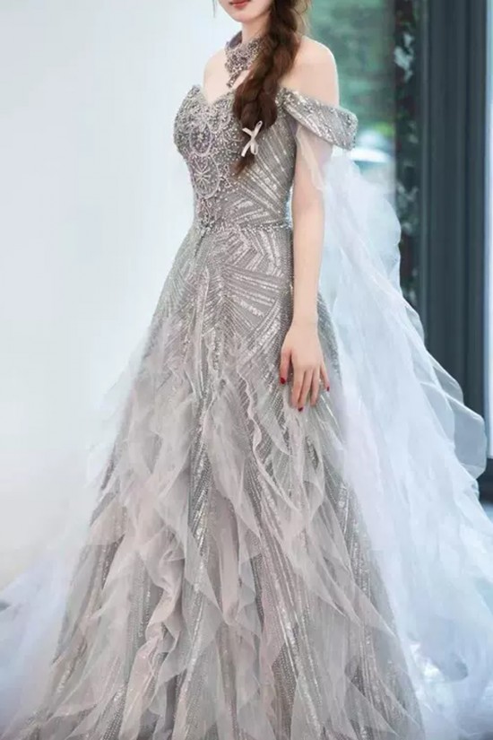A-Line Fairy Off the Shoulder Sparkle Tulle Prom Dresses Formal Evening Party Dresses XP101104 A-Line Fairy Off the Shoulder Sparkle Tulle Prom Dresses Formal Evening Party Dresses XP101104