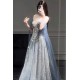 A-Line Beaded Light Blue Prom Dresses Formal Evening Party Dresses XP101107