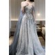 A-Line Beaded Light Blue Prom Dresses Formal Evening Party Dresses XP101107