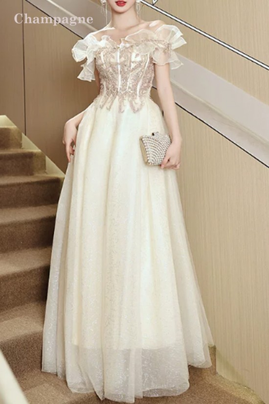 A-Line Off the Shoulder Silver Long Prom Dresses Formal Evening Party Dresses XP101117 A-Line Off the Shoulder Silver Long Prom Dresses Formal Evening Party Dresses XP101117