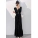 Elegant Long Sleeves Sequins V Neck Long Prom Dresses Formal Evening Party Dresses XP101119